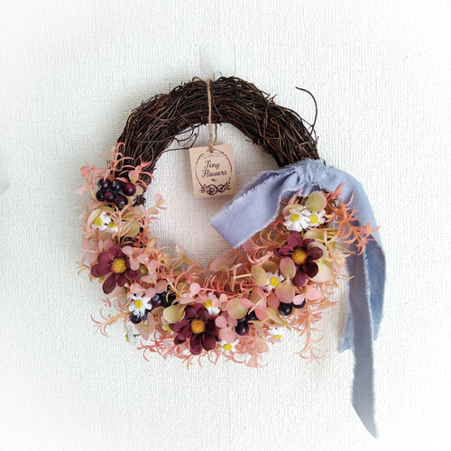 チョコレートコスモスのハーフリース(Φ約23cm／アーティフィシャル