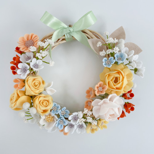 フェルトフラワーリース リース heartthrob_flowers 通販