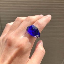 lapis lazuli ガラス リング clear glass ring 1枚目の画像