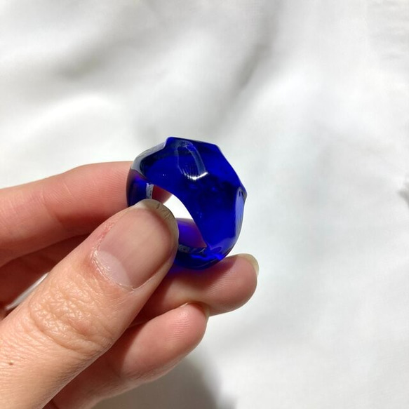 lapis lazuli ガラス リング clear glass ring 3枚目の画像