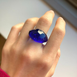 lapis lazuli ガラス リング clear glass ring 4枚目の画像