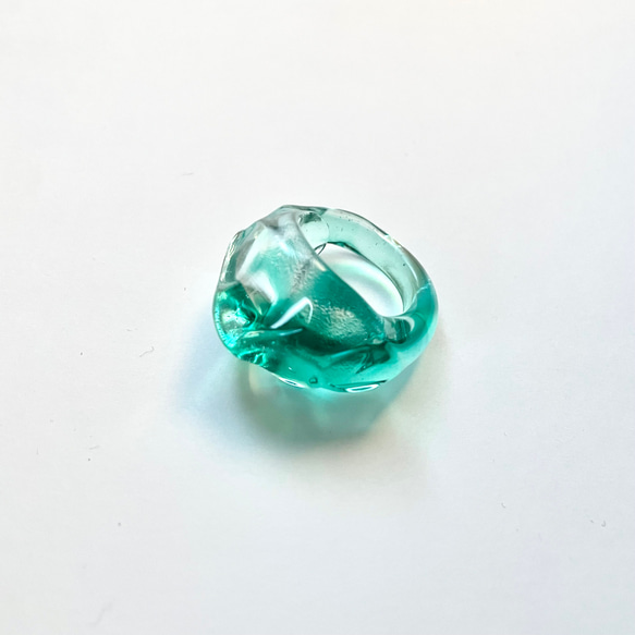 -splash green-　ガラス リング glass ring 2枚目の画像