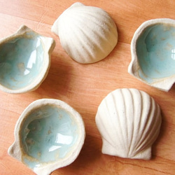 貝殻のはし置き２枚（ミルキーエメラルド） 3枚目の画像