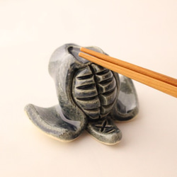 剣道のメン＆コテ箸置きセット（藍色） 2枚目の画像