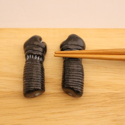 剣道のメン＆コテ箸置きセット（青萩色） 3枚目の画像