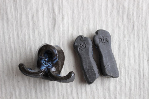 剣道のメン＆コテ箸置きセット（青黒色） 6枚目の画像