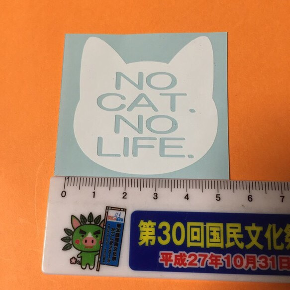 *《ステッカー》NO CAT.NO LIFE《ホワイト7cm》猫・ネコ・ねこ 4枚目の画像