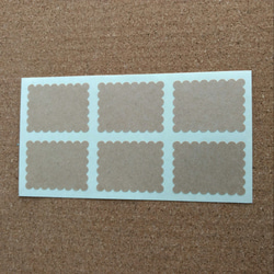 送料無料《クラフトシール》長方形(切手風)3×4cm60枚 1枚目の画像