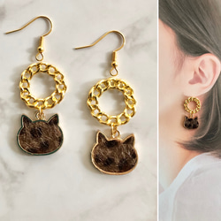 猫（ねこ） ピアス（フック・チェーン） の人気通販｜Creema(クリーマ