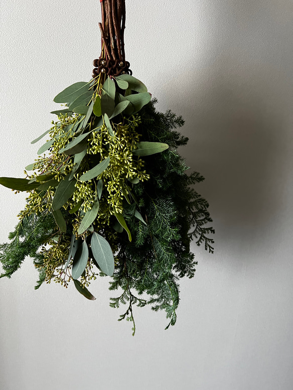 特大クリスマス生スワッグ/生花/特大スワッグ/ドライフラワー クリスマススワッグ 生花 スワッグ RESEDA -flower shop- 通販