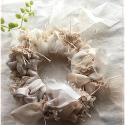 裂き布フリンジヘアゴム＊ハワイアン＊リーフ柄 ヘアゴム ふうちゃん