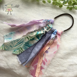 ①❣️蘭❣️。フリンジ加工裂き布リボン ①❣️蘭❣️様専用。フリンジ加工裂き布リボン