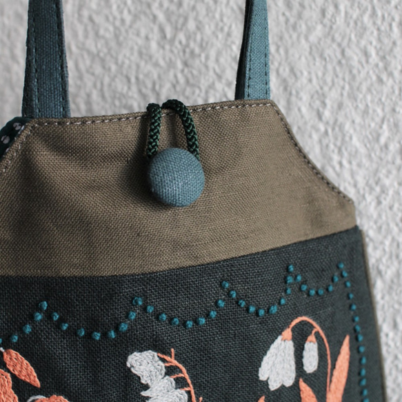 スズラン刺繍・乙女バッグ　 3枚目の画像