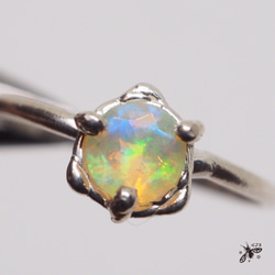 彩虹色的閃光石貓眼石戒指11號P168 第1張的照片