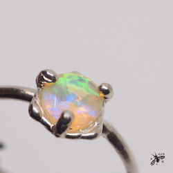 彩虹色的閃光石貓眼石戒指11號P168 第2張的照片