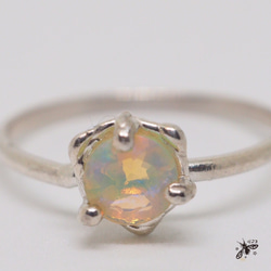 彩虹色的閃光石貓眼石戒指11號P168 第4張的照片