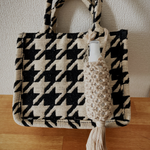 ○○マクラメ○アルコールスプレーボトルホルダー○50mlボトル付