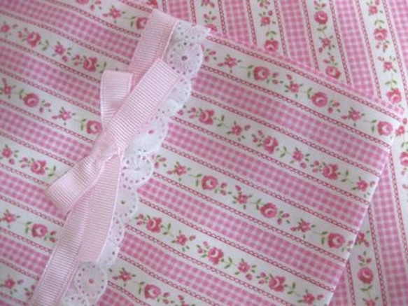 ランチョンマット＋巾着セット　ピンク小バラ柄 2枚目の画像