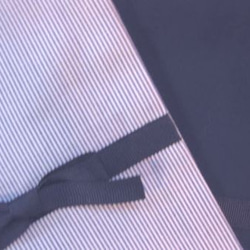 ミニ巾着2枚組　紺色＋コードレーン　紺リボン 2枚目の画像