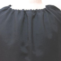 撥水タイプスモック巾着付　　黒×白リボン　 4枚目の画像