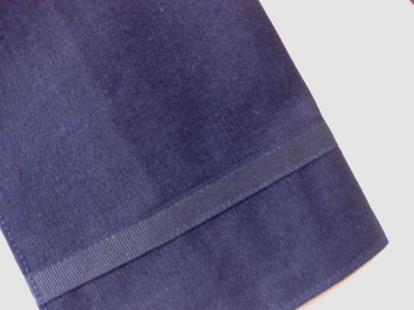 ブックカバー 　紺×紺ライン（一般サイズ・オーダーサイズ） 2枚目の画像