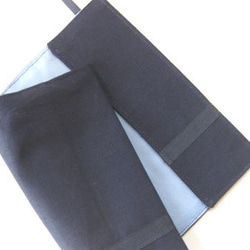 ブックカバー 　紺×紺ライン（一般サイズ・オーダーサイズ） 3枚目の画像
