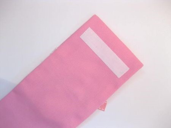 ハサミ・定規・ハーモニカ・リコーダー巾着　ピンクリボン 2枚目の画像