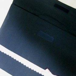 防災ずきんカバー背面タイプ　紺×ピンクリボンレース 3枚目の画像