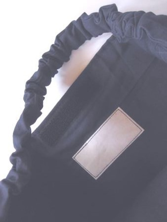 座布団カバー・防災頭巾カバー　紺×白リボン 2枚目の画像