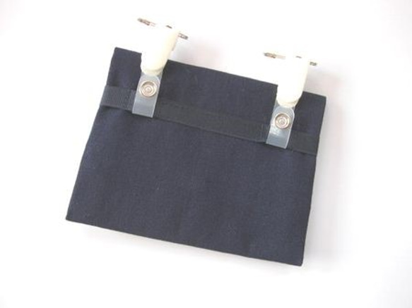 付けポケット　　紺×紺白リボンA 2枚目の画像