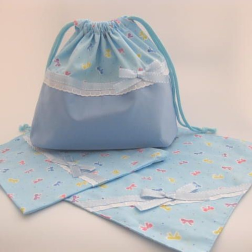 リボン柄お弁当袋セット お弁当袋3点セット リボン柄 その他入園グッズ dolce 通販
