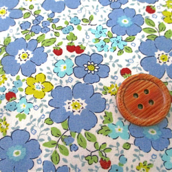 ブロードフラワープリント　KTS3450-C　花・木イチゴ柄　ブルー系 1500-03 3枚目の画像