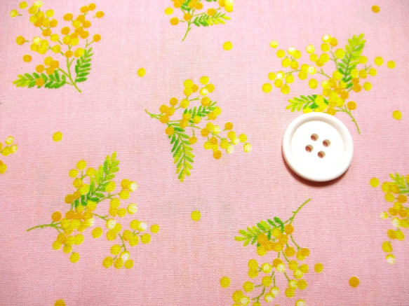ブロードフラワープリント（ミモザ）　AP4187-10B　花柄　ピンク地　1500-20 3枚目の画像