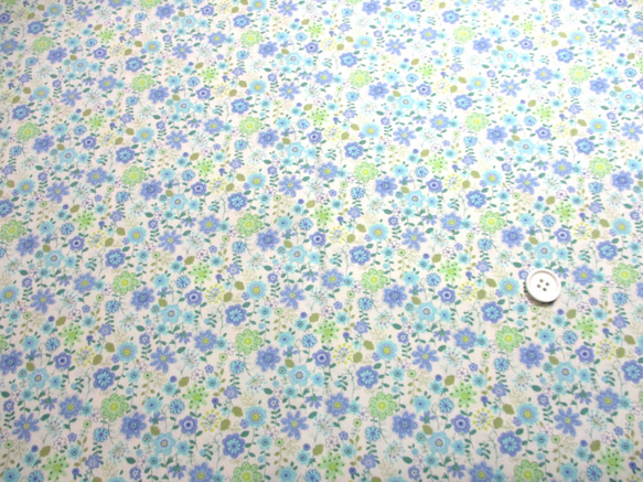 ブロードフラワープリント　花柄　オフ・ブルー系　1500-33（3568-B） 2枚目の画像