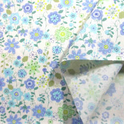 ブロードフラワープリント　花柄　オフ・ブルー系　1500-33（3568-B） 4枚目の画像