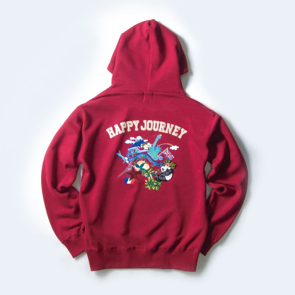 KEITA MARUYAMA×Happy journey フーディー（バーガンディ） パーカー 