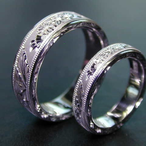 日本の彫金 手彫りのシルバーペアリング 指輪・リング Tebori 通販