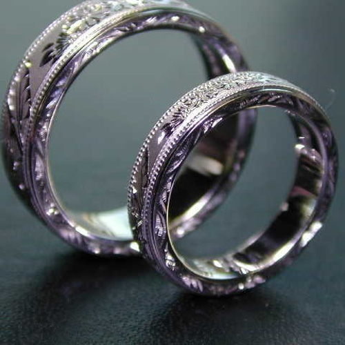 日本の彫金 手彫りのシルバーペアリング 指輪・リング Tebori 通販