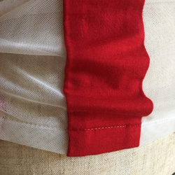 送料無料【ショッキングピンク×ホワイトチュール×赤のTシャツ】 5枚目の画像