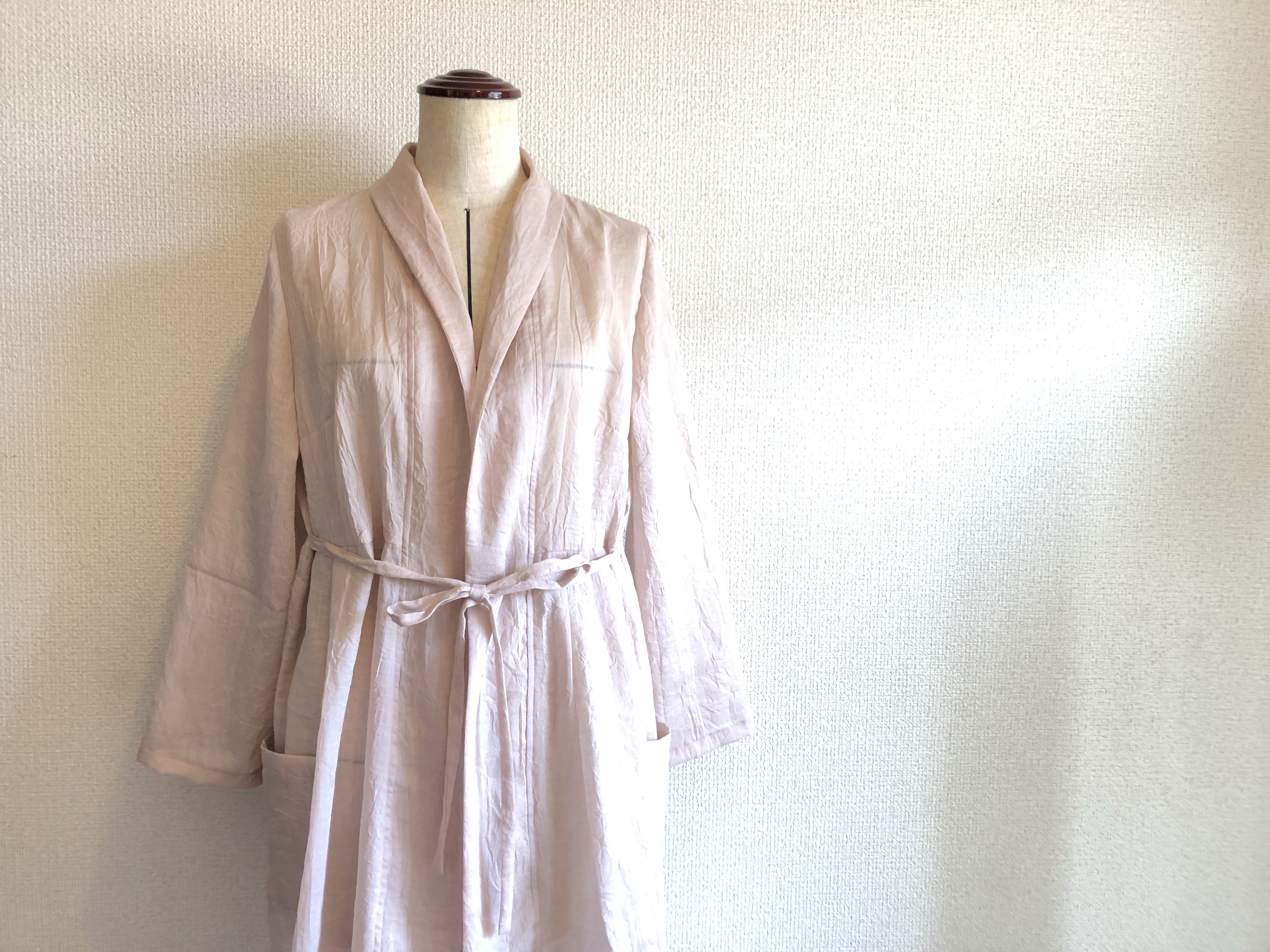 【ピンクワッシャーのロングコート】 11,544円