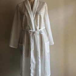 【白刺繍の綿麻ロングコート】 3枚目の画像