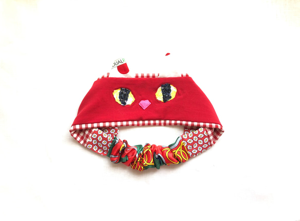 【cat  turban/赤いねこのヘアターバン】 1枚目の画像