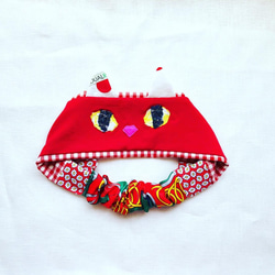 【cat  turban/赤いねこのヘアターバン】 4枚目の画像