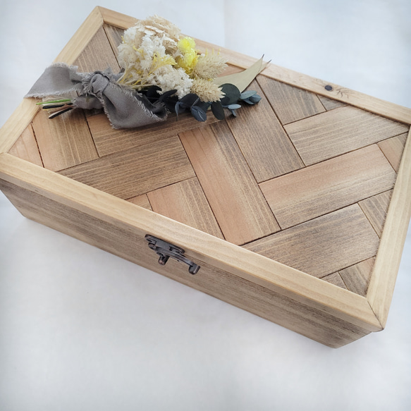 おしやカワ♪ ヘリンボーン柄 木製 マルチボックス 小物入れ マルチ