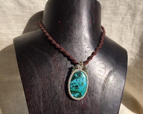 シャッタカイトクリソコラ マクラメピアス シャッタカイトクリソコラ マクラメピアス