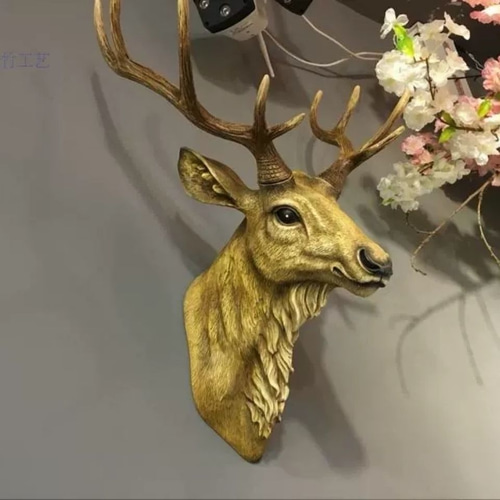 鹿頭飾り 北欧風 動物の頭 壁飾り 壁掛けラック・ウォールシェルフ