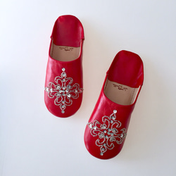 優雅Babushu Lapela鮮豔的紅色手縫製刺繡直到4/30免費送貨 第4張的照片