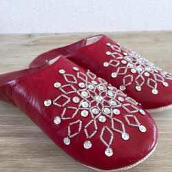 優雅的手工縫製刺繡Babush Noara摩洛哥紅 第2張的照片