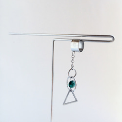 ◯△＋スワロフスキー  geometry earcuff (全3色） 片耳   ステンレス イヤーカフ 5枚目の画像