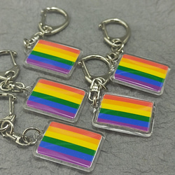 ◆新品◆ レインボーフラッグ キーホルダー5個セット 国旗 LGBT 1枚目の画像